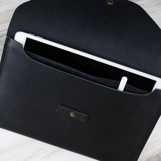 Genuine Leather iPad Portfolio Case - Slim & Protective Cover for iPad Pro/Air/Mini - Perfect for Business, Travel & School Use