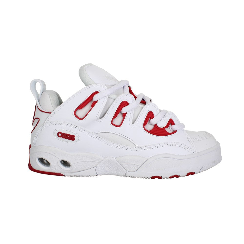 OSIRIS D3 E Sneakers - White/Red/White High-Top Skate Shoes for Men & Women | Durable Comfort & Style for Skateboarding, Streetwear & Casual Wear