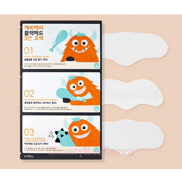 A'PIEU Goblin Blackhead 3 Step Nose Pack - Deep Cleansing Pore Strips for Blackhead Removal - 1 Count - Perfect for Skincare Routine & Acne Treatment