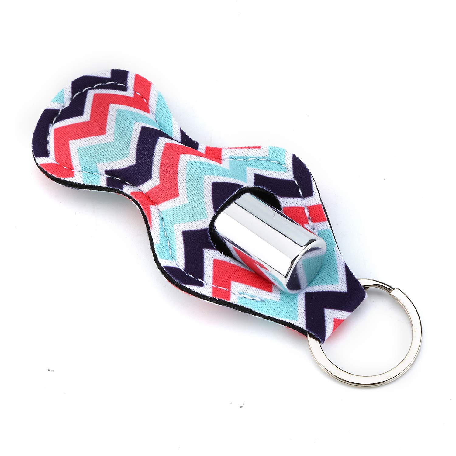 12 Pack Chapstick Holder Keychain with 12 Keyring Clips - Neoprene Lip Balm Cover for EOS, Burt's Bees - Perfect for Backpacks, Purses & Gym Bags