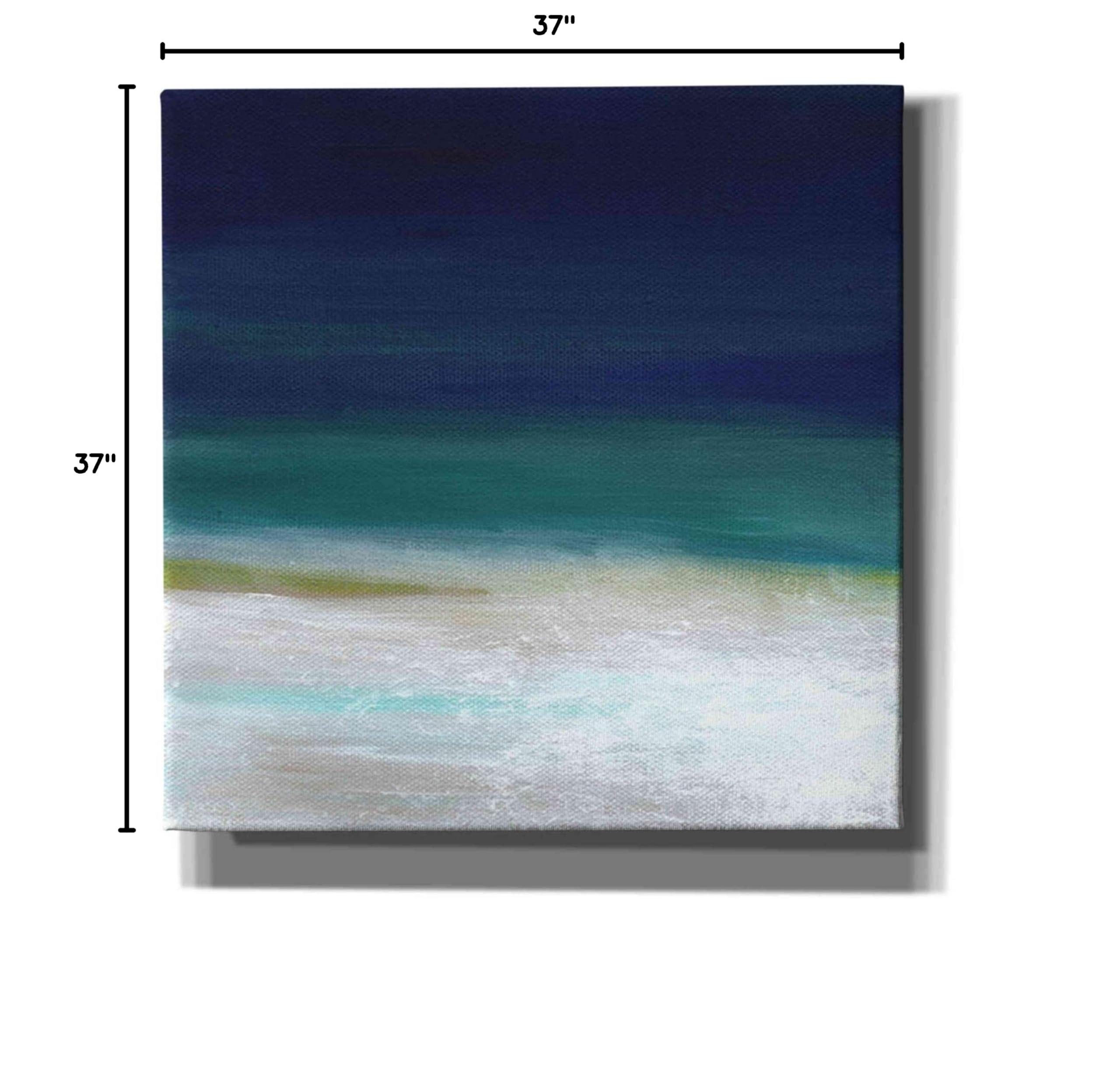 Beach IV by Linda Woods - 37x37 Inch Coastal Canvas Wall Art for Living Room, Bedroom & Beach House Decor