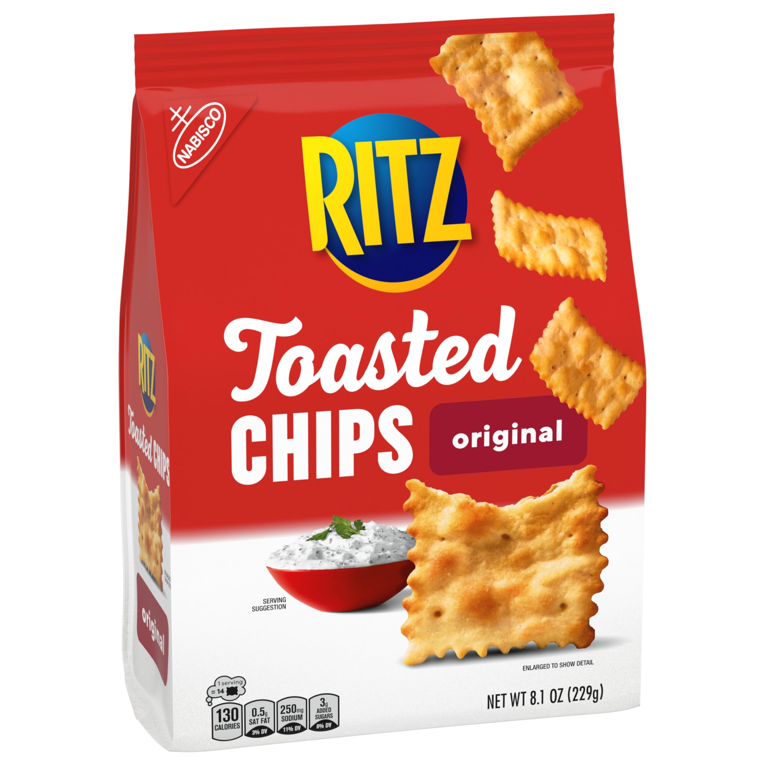 RITZ Toasted Chips Variety Pack - Cheddar, Sour Cream & Onion, Original Flavored Crackers | Bulk Party Snacks for Office, School & Family Gatherings (4 Bags)