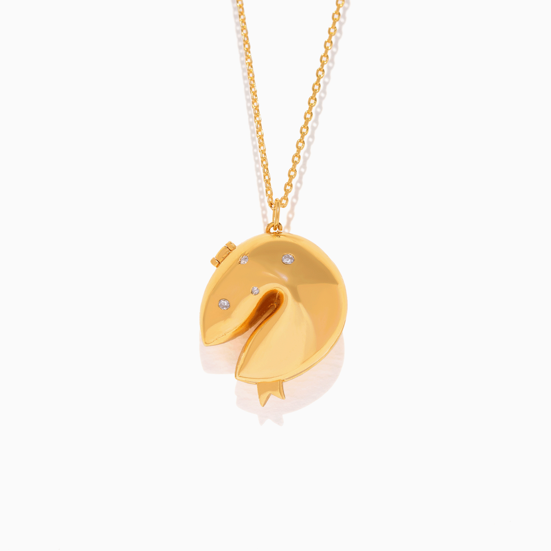 Fortune Cookie Locket Necklace - Chinese Inspired Jewelry with Inspirational Message - Perfect for Gifts, Asian Culture Lovers & Special Occasions