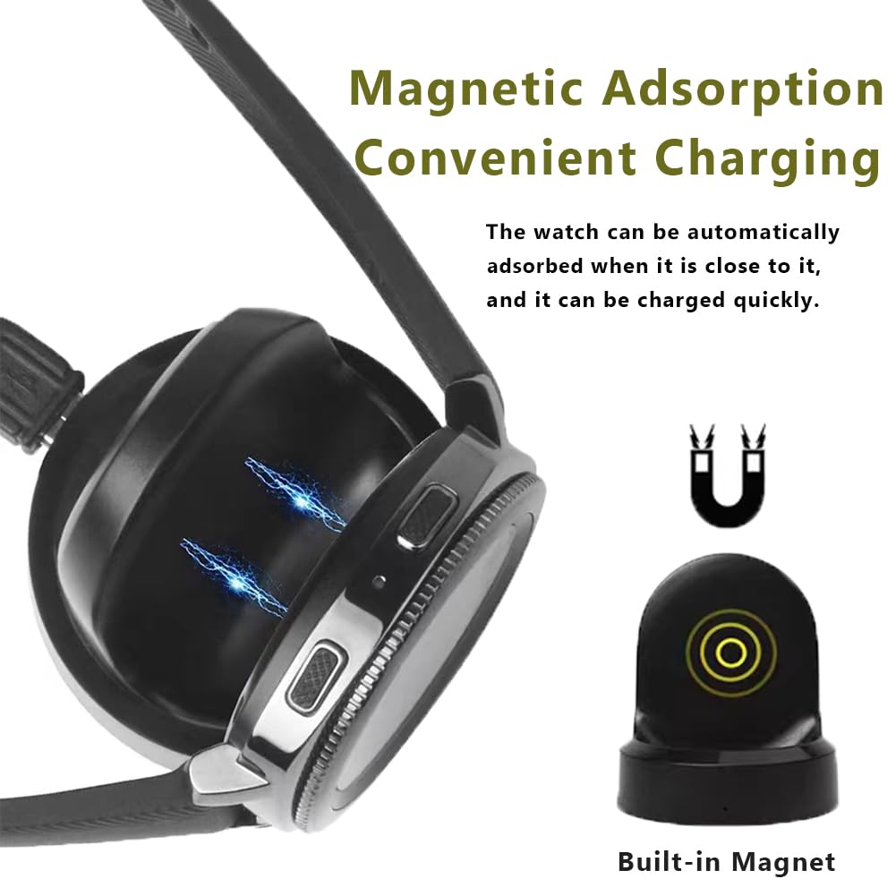 Universal Magnetic Charging Dock for Samsung Gear S3 Smart Watch - Replacement Charger Stand with Cable for Gear S3 Classic & Frontier - Perfect for Home, Office & Travel Accessories