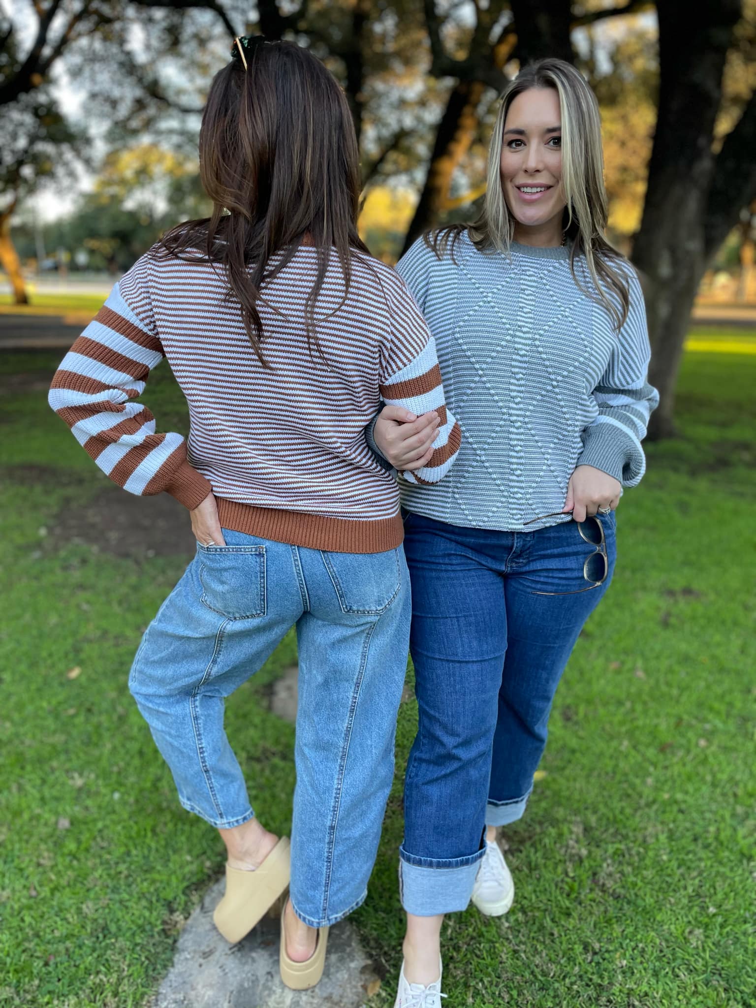 PREORDER: Aspen Striped Sleeve Sweater - 4 Color Options for Women | Cozy Fall & Winter Fashion | Perfect for Casual Outings & Office Wear