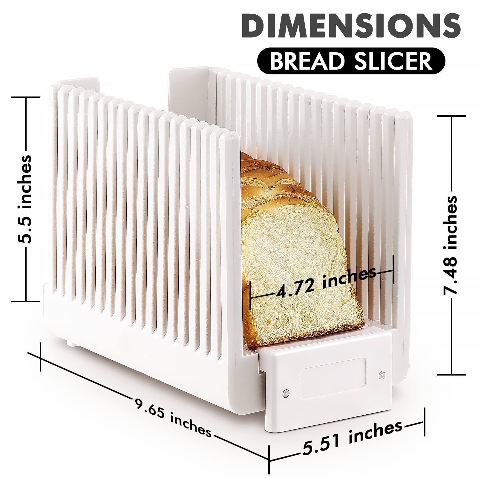 Stainless Steel Bread Slicer for Homemade Bread, Loaf & Bagels | Foldable & Compact Bread Cutting Guide | BPA-Free, Easy to Clean | Perfect for Kitchen, Camping & Picnics