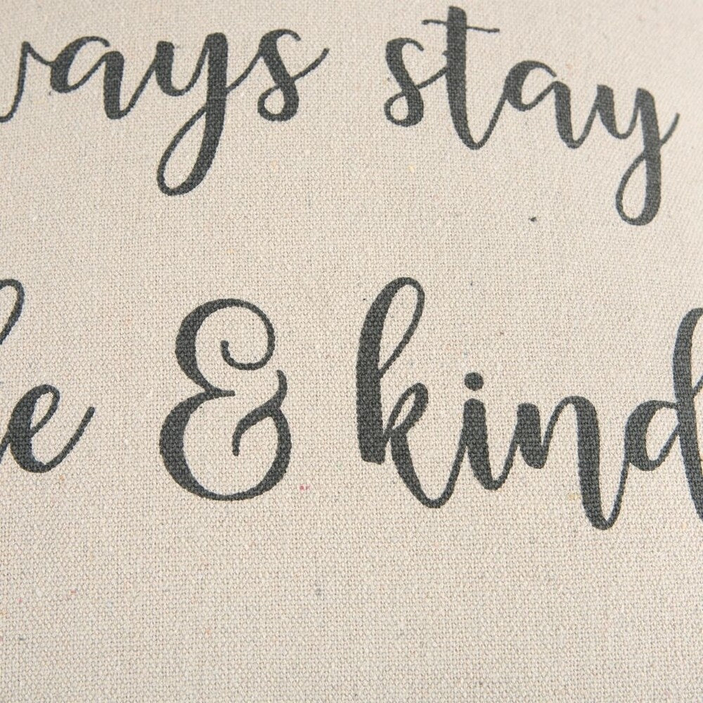 Always Stay Humble & Kind Down Filled Pillow - Soft Luxury Pillow for Bed, Sofa & Travel - Perfect for Home Decor, Relaxation and Comfortable Sleep