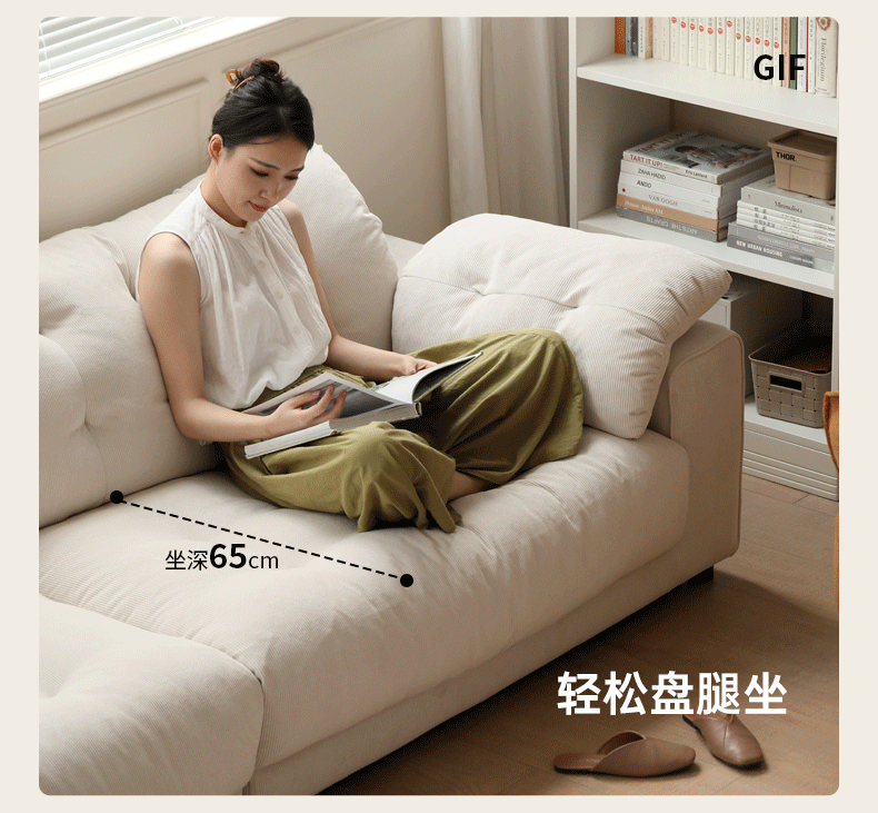 Luxury Cream Fabric Sofa with White Goose Down Cushions - Perfect for Living Room, Lounge, and Cozy Home Decor