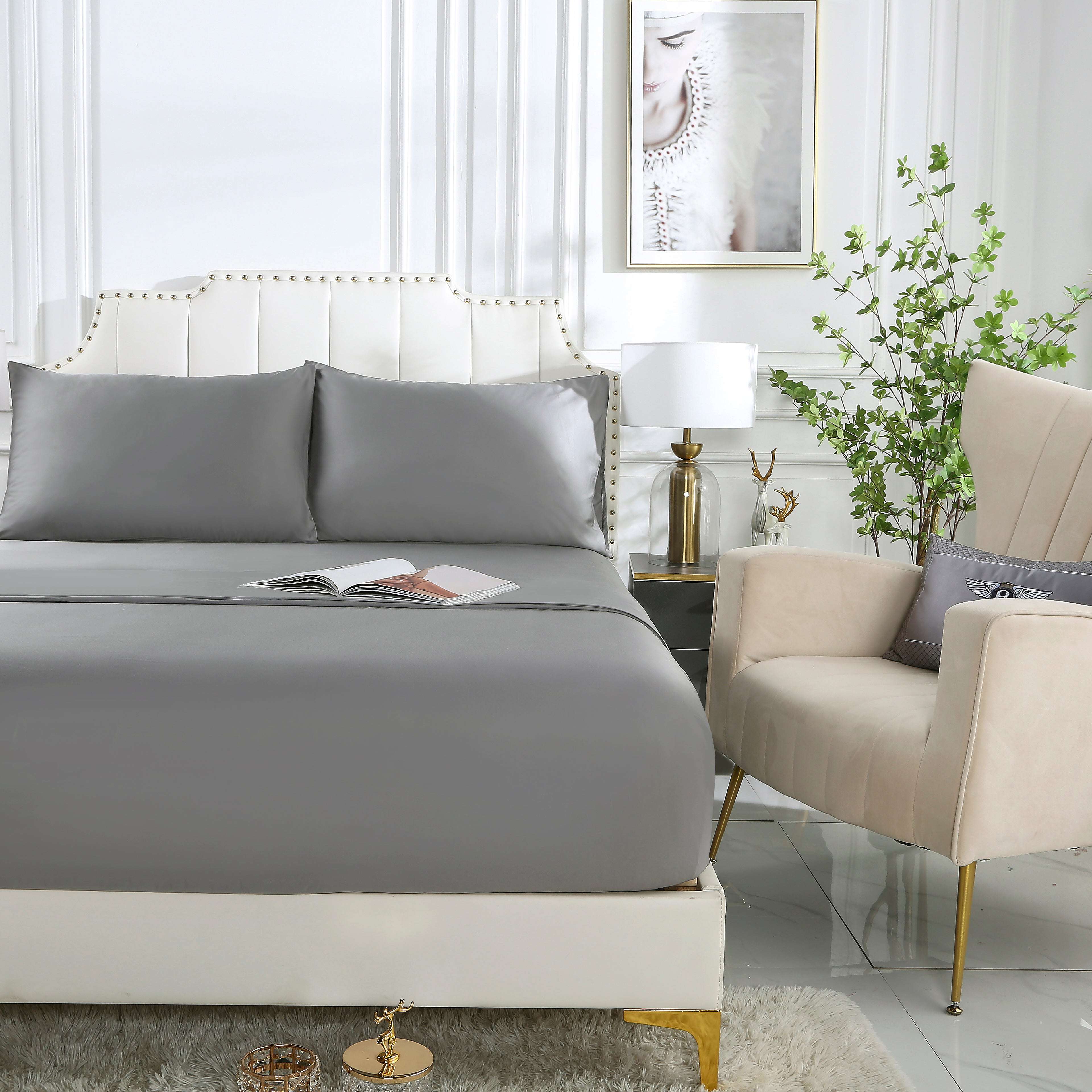 100% Organic Bamboo Sheet Set - Single Size, Soft & Breathable Bedding - Perfect for Hot Sleepers & Eco-Friendly Homes