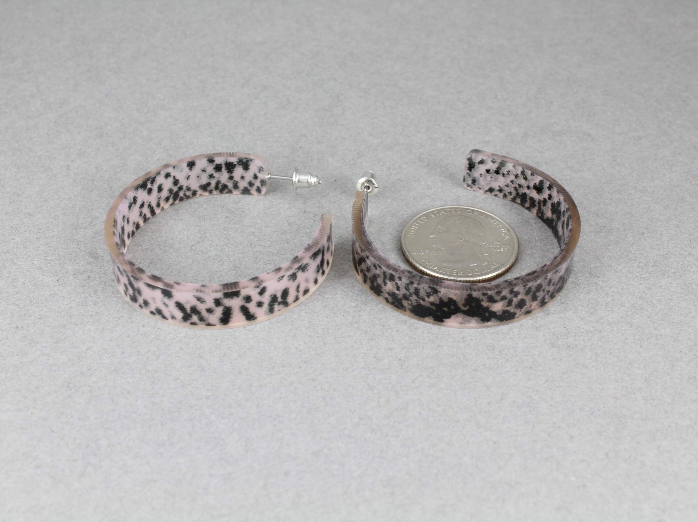 Beige & Black Snake Python Print Hoop Earrings – 1.75 Inch Wide Plastic Hoops with Exotic Lizard Design | Perfect for Boho, Festival, and Statement Jewelry Looks
