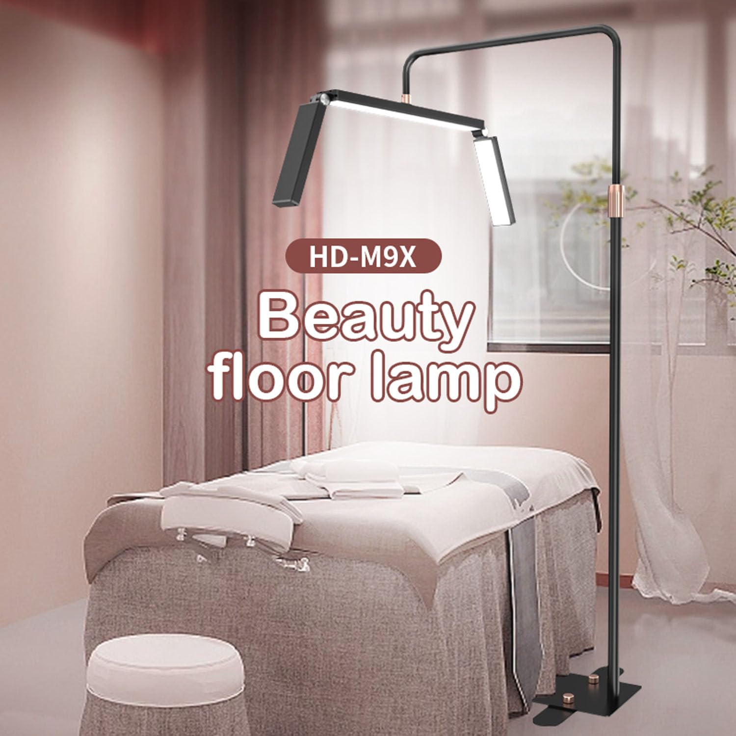 Professional 36 Inch Foldable Half Moon Lash Light Lamp for Eyelash Extensions - Adjustable Esthetician Floor Lamp with Phone Holder - Perfect for Eyelash Tech, Tattoo Artists, Makeup, Nails & Spa Treatments (Black) - Ideal for Salon, Beauty Studio & Home Use