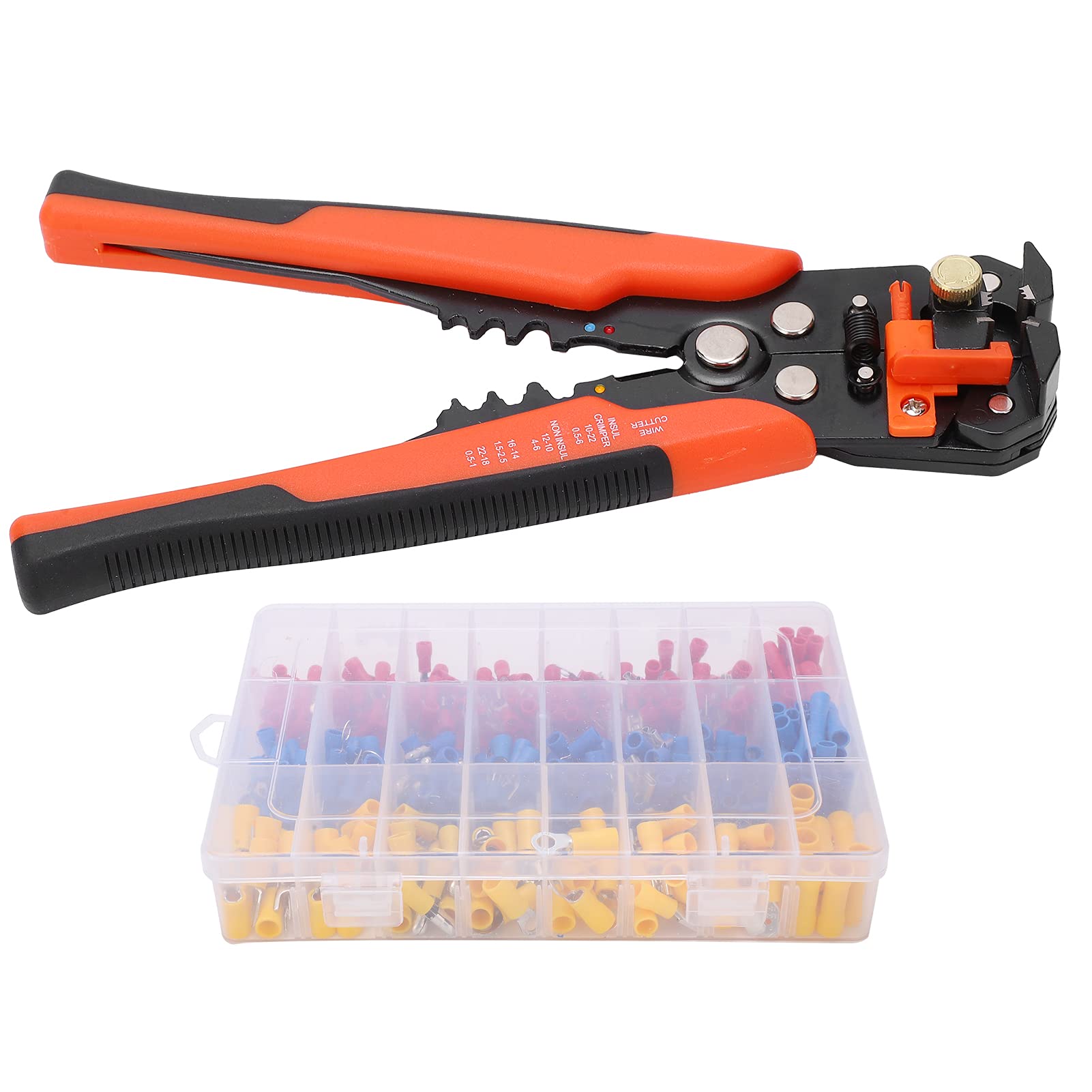 400PCS Electrical Cable Terminal Kit - Fast Connectors, Wire Stripper & Crimping Tool Set for Automotive, Home Wiring & DIY Electrical Projects