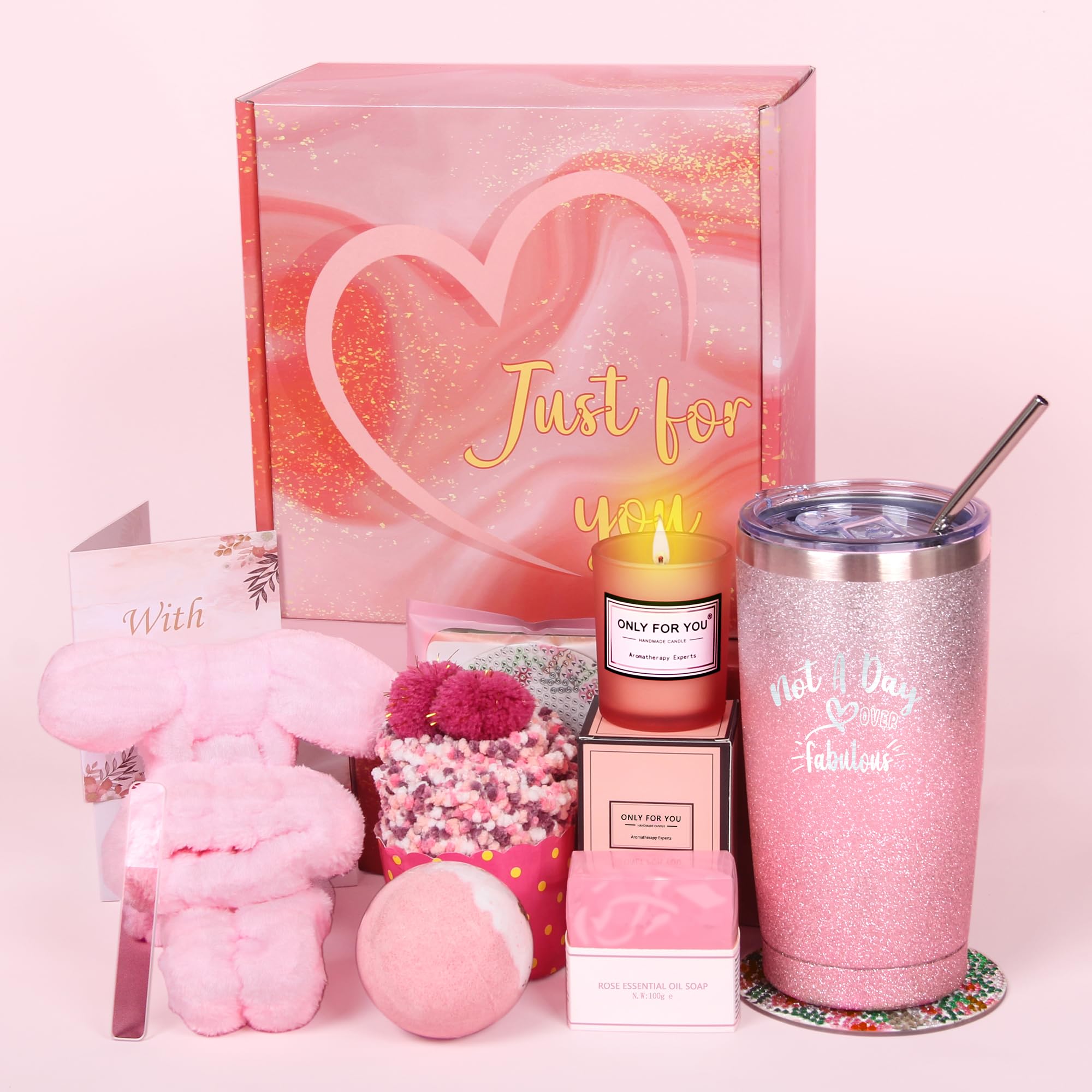 Relaxing Spa Gift Basket for Women - Birthday, Get Well Soon, or Just Because Gift Set - Unique Present for Best Friend, Girlfriend, Sister - Perfect for Self-Care & Pampering at Home