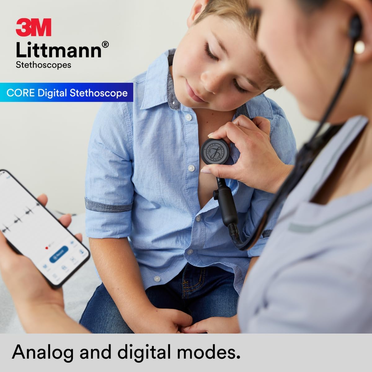 3M Littman® CORE Digital Stethoscope - Black Chestpiece with 27