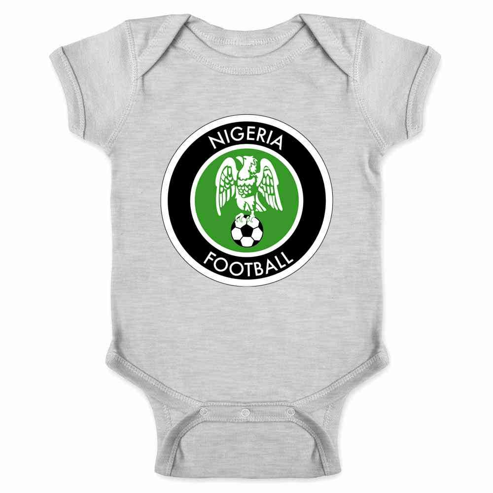 Pop Threads Nigeria Soccer National Team Retro Crest Infant Baby Bodysuit - Unisex Cute Outfit for Boys & Girls - Perfect for Game Day, Parties, and Family Photos
