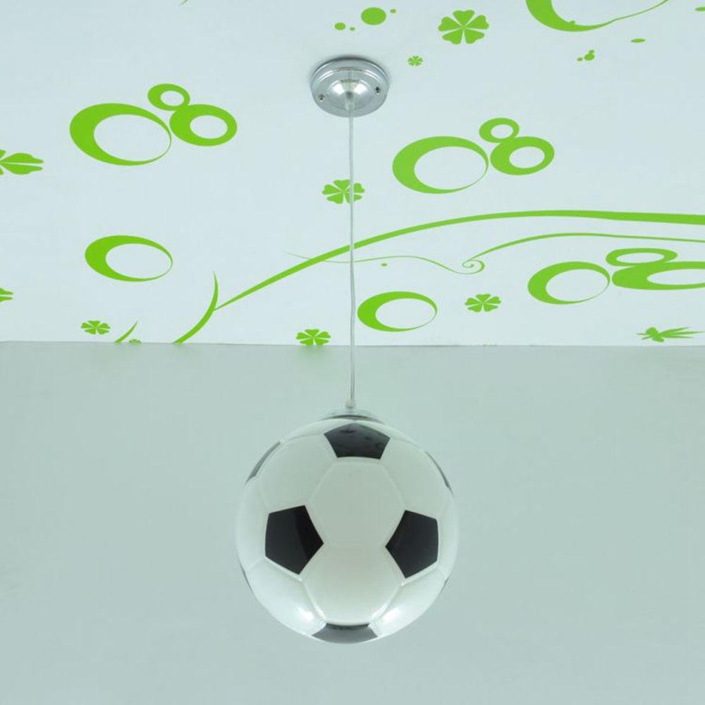 Kids Soccer Ceiling Light - Creative Glass Football Pendant Lamp for Children's Bedroom, Playroom, Balcony & Dining Room - Perfect for Sports-Themed Decor & Nighttime Play