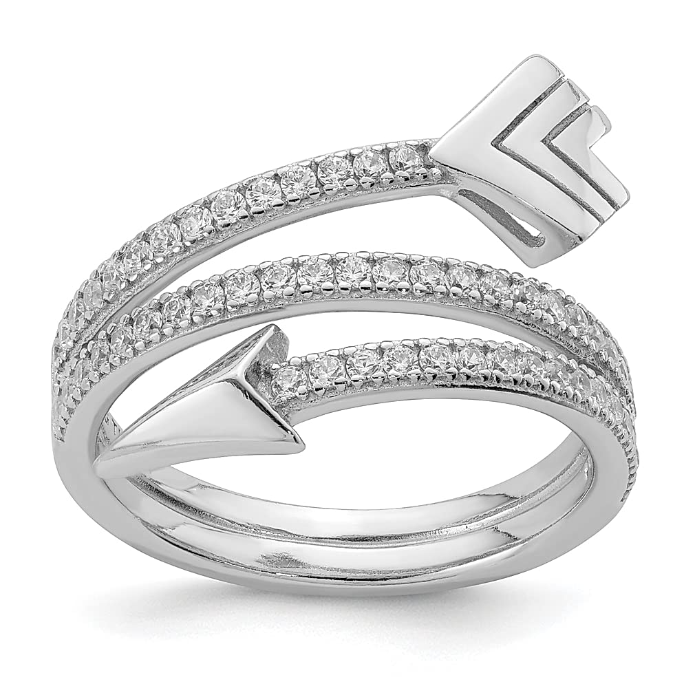 925 Sterling Silver Cubic Zirconia Arrow Ring for Women - Elegant CZ Jewelry Gift for Her, Perfect for Anniversary, Birthday & Valentine's Day