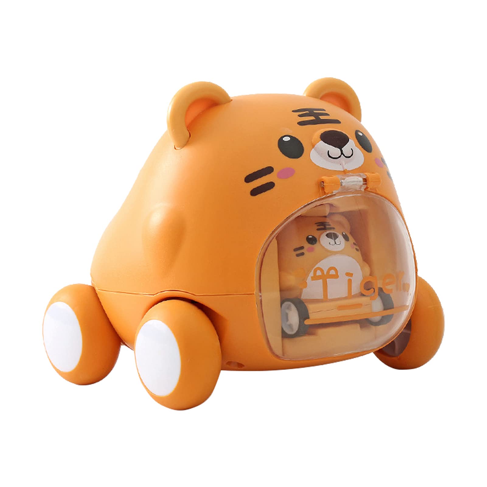 Adorable Bear-Shaped Pull Back Toy Car for Toddlers - Mechanical Sliding Vehicle, Yellow Kids' Party Favor | Fun Learning Toy for Early Childhood Development & Birthday Gift