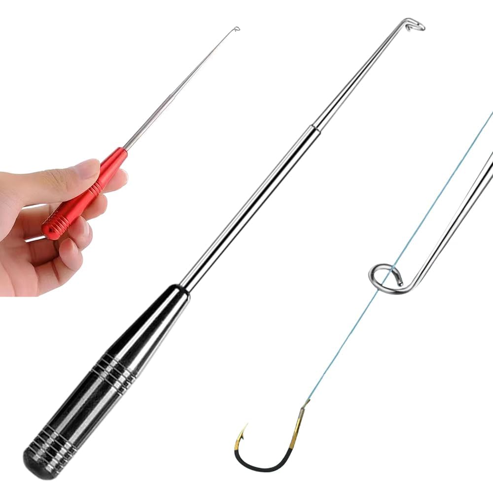 Stainless Steel Fish Hook Remover Tool - Quick Release Dehooking Device with Storage Tube | Fishing Accessories for Safe & Easy Hook Removal | Perfect for Catch and Release, Saltwater & Freshwater Fishing