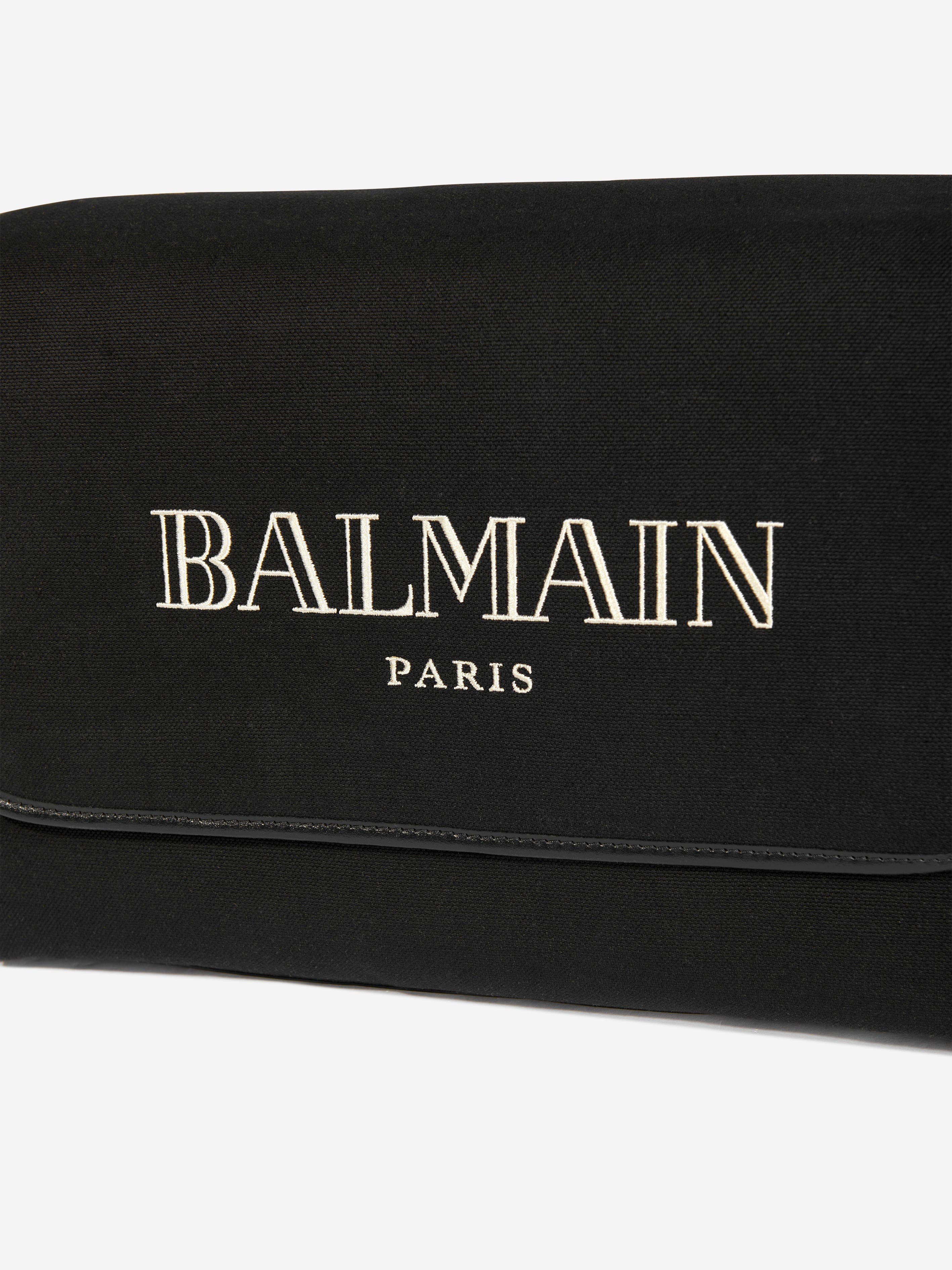 Balmain Baby Logo Black Diaper Bag 40cm - Stylish & Spacious Changing Tote for Moms, Perfect for Nursery, Travel & On-the-Go Parenting