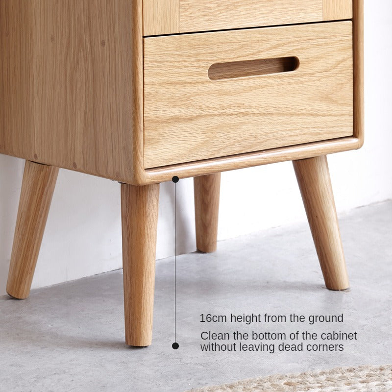 Solid Oak Wood TV Stand with Glass Doors - Stylish High Side Cabinet for Living Room, Bedroom, or Home Theater Storage