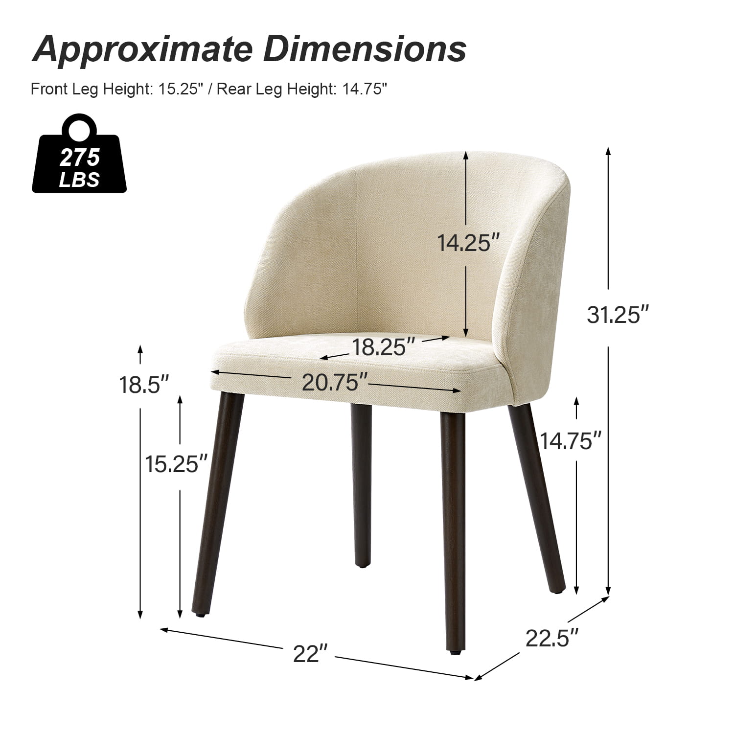 Anndi Dining Chair Set of 2/4/6 - Ergonomic Comfort, Solid Wood Legs, Modern Kitchen & Dining Room Furniture for Home & Restaurant Use
