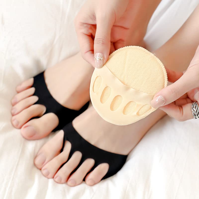 Premium Honeycomb Fabric Non-Slip Metatarsal Pads - 2 Pairs of Reusable Corrective Toe & Ball of Foot Cushions for Women & Men - Ideal for Running, High Heels & Foot Pain Relief