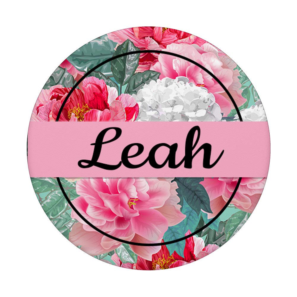 Personalized Leah Floral Monogram Gift - Rose Pink, Black & White Custom Name Flowers | Perfect for Birthdays, Anniversaries & Special Occasions