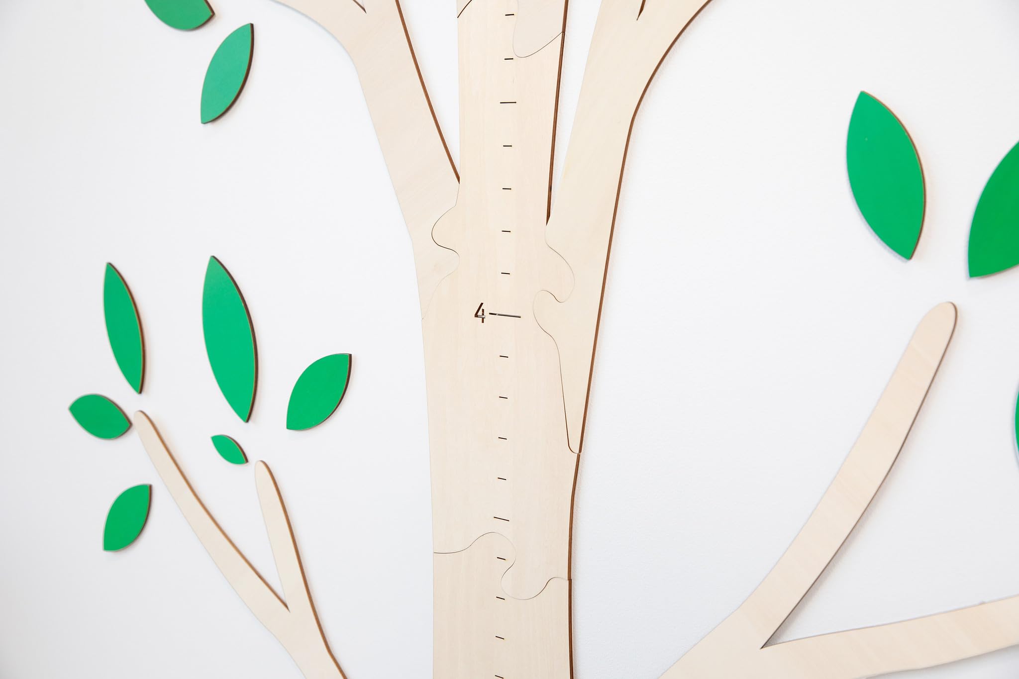 Wooden Tree Growth Chart for Kids - Nursery & Playroom Wall Decor