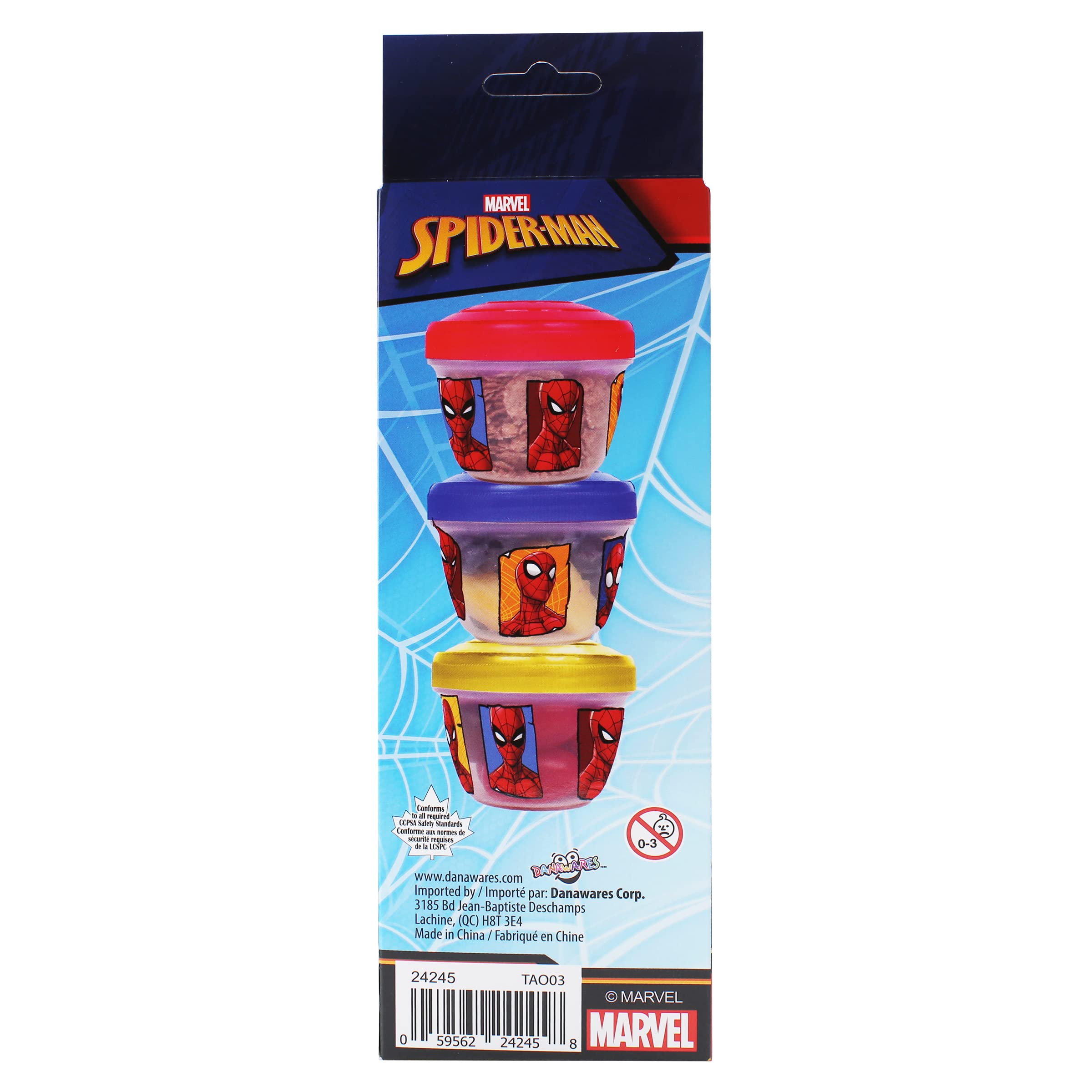 Spider-Man Kids Snack Containers - BPA Free Plastic Food Storage Boxes - 3 Pack with Secure Twist-Off Lids - Perfect for School Lunches, Picnics & On-the-Go Snacks