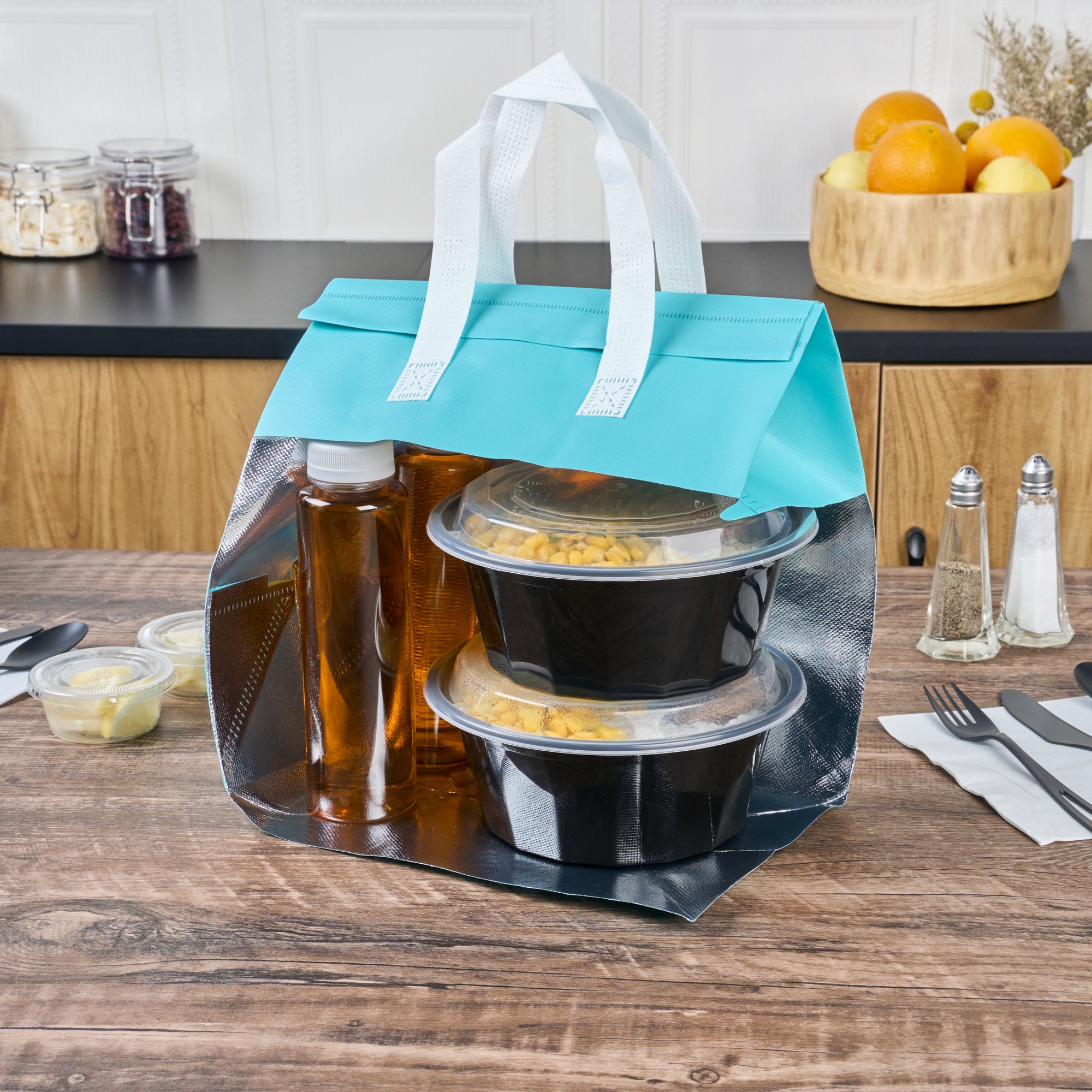 Premium Insulated Takeout Bags - Tamper Evident Food Delivery Bags (10.25