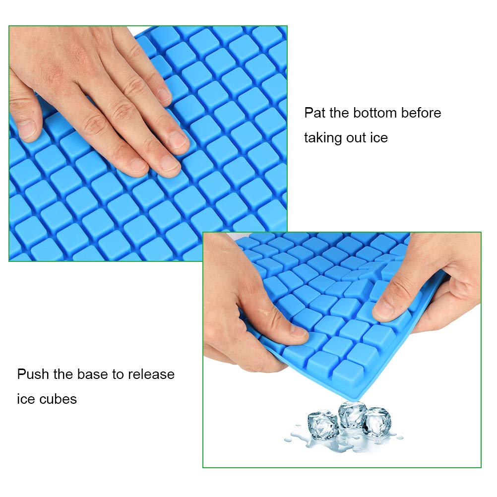 Premium 2-Pack Silicone Candy Molds - 126-Cavity Mini Square Chocolate Molds for Gummy, Jelly, Truffles, Pralines & Caramels | Reusable Ice Cube Tray Molds (Blue) | Perfect for Baking, Candy Making, Party Favors & DIY Desserts