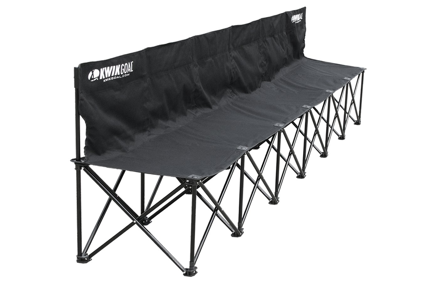 Kwik Goal 6-Seat Portable Soccer Team Bench - Folding Sideline Bench for Sports Games, Training & Outdoor Events - Perfect for Soccer, Football, Baseball & Youth Sports