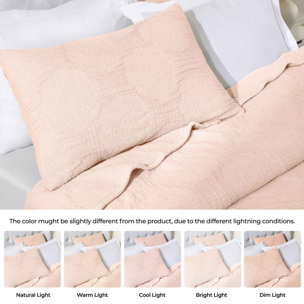Tanta Cotton Medium Weight Crinkle Woven Coverlet - Soft & Breathable Bedspread for All Seasons | Perfect for Bedroom Decor, Guest Rooms & Cozy Home Styling