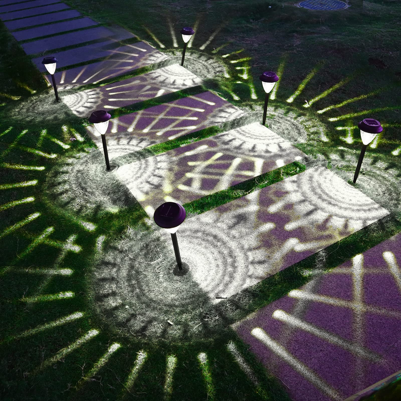 8 Pack Solar Pathway Lights Outdoor - Color Changing, Bright LED Solar Lights for Walkway, Garden, Yard & Patio Decoration | Waterproof & Weatherproof Solar Powered Landscape Lighting