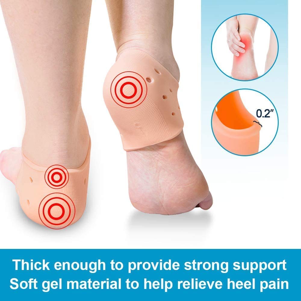 Anti Crack Silicone Gel Foot Protector - Ultra-Soft Pad Socks for Foot Pain Relief & Heel Crack Repair - Unisex Free Size (Pair of 1) - Perfect for Dry Cracked Feet Care at Home, Work or Gym