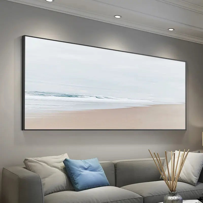 Ocean and Sky Painting #OS 001 - Handmade Canvas Wall Art for Home Decor, Office & Living Room - Coastal Landscape Artwork for Beach House & Bedroom