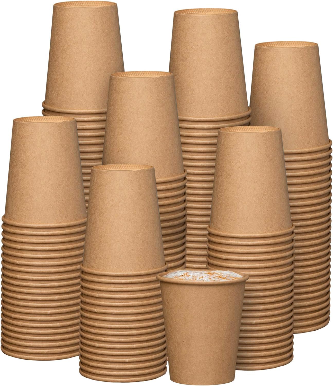50 Pack 8oz Biodegradable Paper Cups - Eco-Friendly Disposable Drinking Cups for Coffee, Juice, Water, Hot & Cold Beverages - Perfect for BBQs, Picnics, Parties, Office, Travel & Home Use - Bulk Compostable Supplies