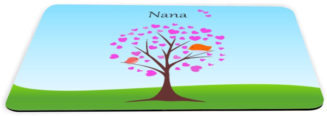 Heart Design Lightning Series Gaming Mouse Pad with Custom Name - Nana on Tree (MPSQ-RK-43326) | Perfect for PC Gaming, Office Work & Home Computer Setup