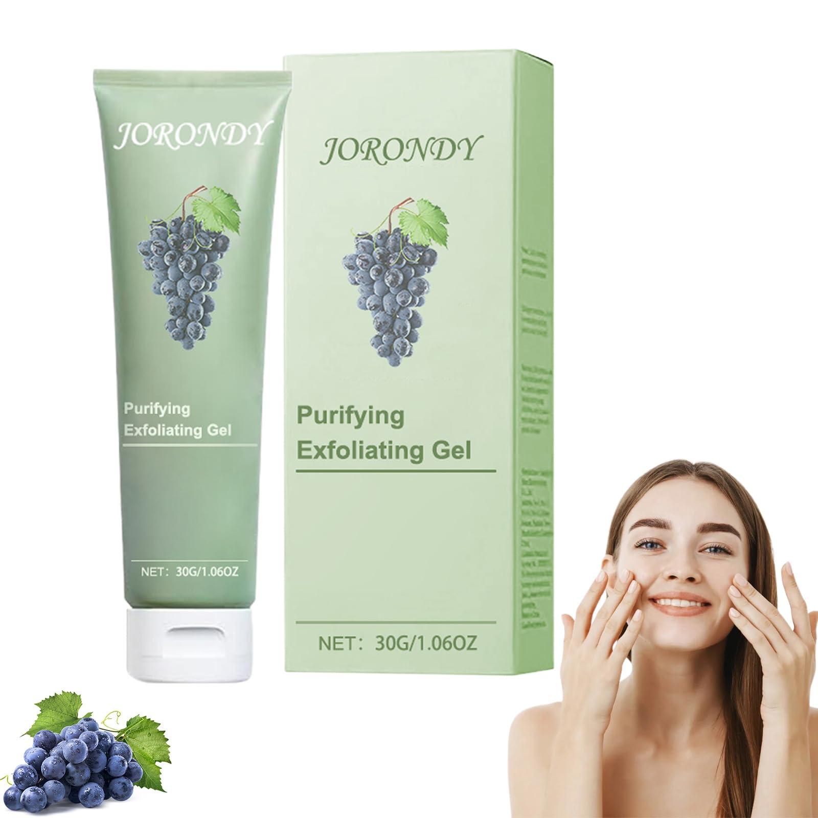 Lenaro JORONDY Purifying Exfoliating Gel - Gentle Face Scrub for Men & Women, Deep Cleansing Peel & Dead Skin Remover - Perfect for Daily Skincare Routine & Blackhead Treatment