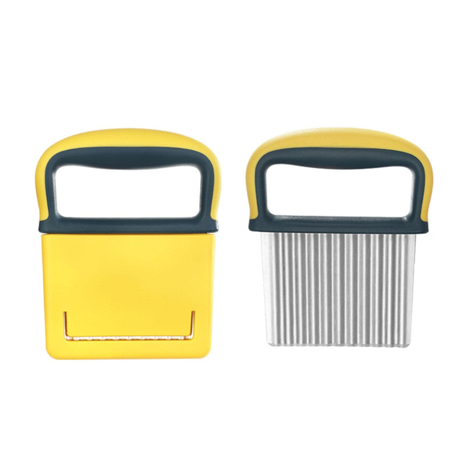 Stainless Steel Crinkle Cutter for Potatoes, Carrots & Fruits - Wavy French Fry Slicer & Vegetable Chopper (1 Pack) - Perfect for Homemade Chips, Salad Prep & Party Snacks