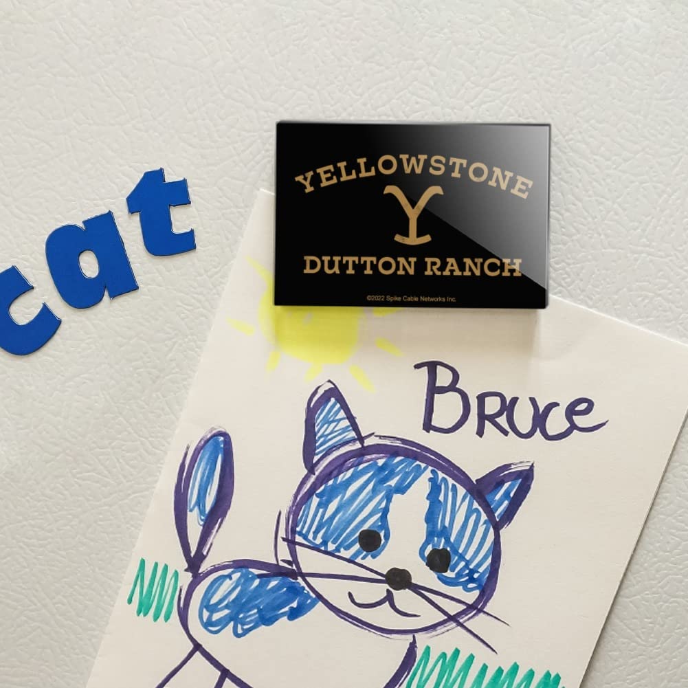Yellowstone Dutton Ranch Rectangle Acrylic Refrigerator Magnet - Western Decor for Kitchen, Office & Home - Perfect for Fridge, Whiteboard & Metal Surfaces