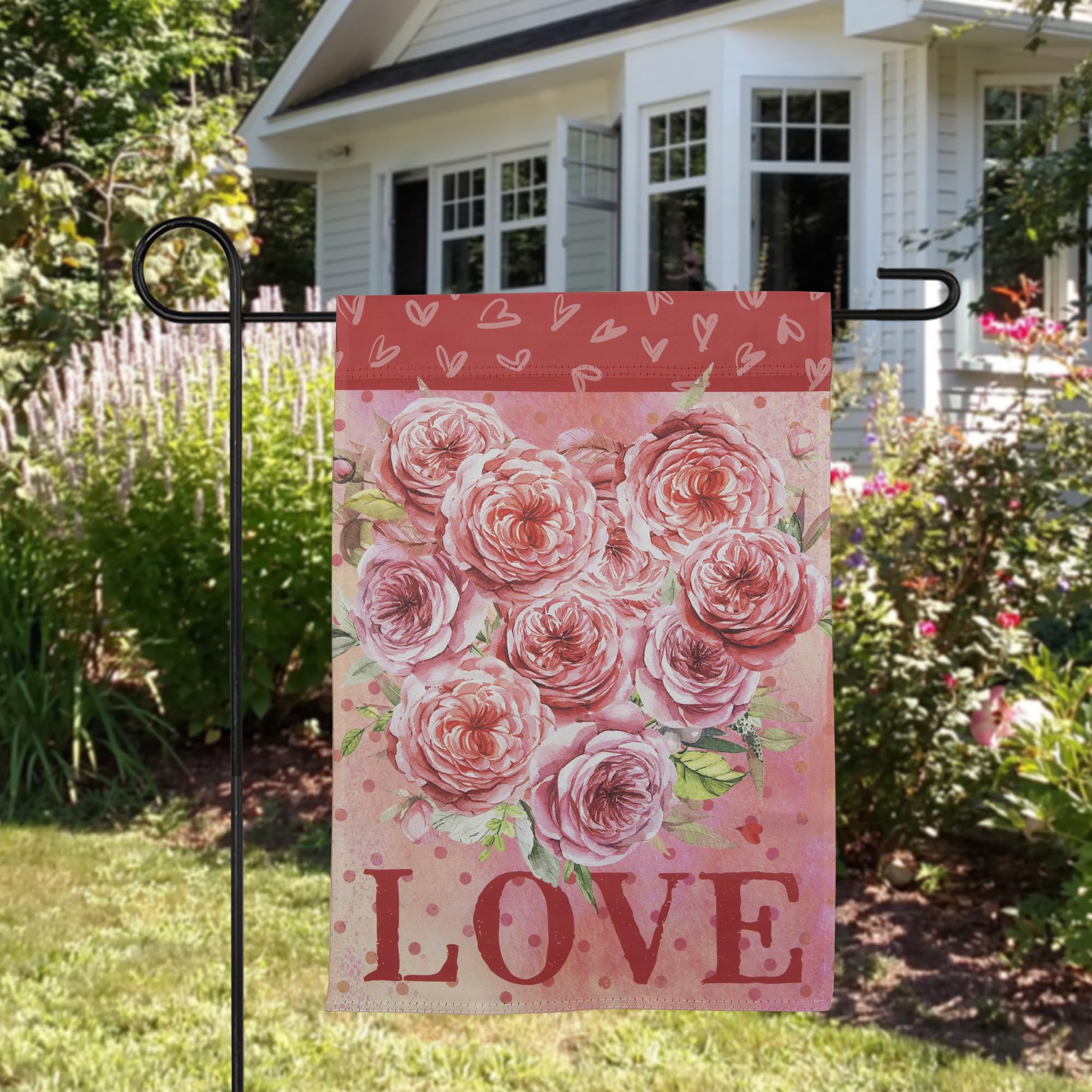 Northlight Love Rose Bouquet Outdoor Garden Flag 12.5