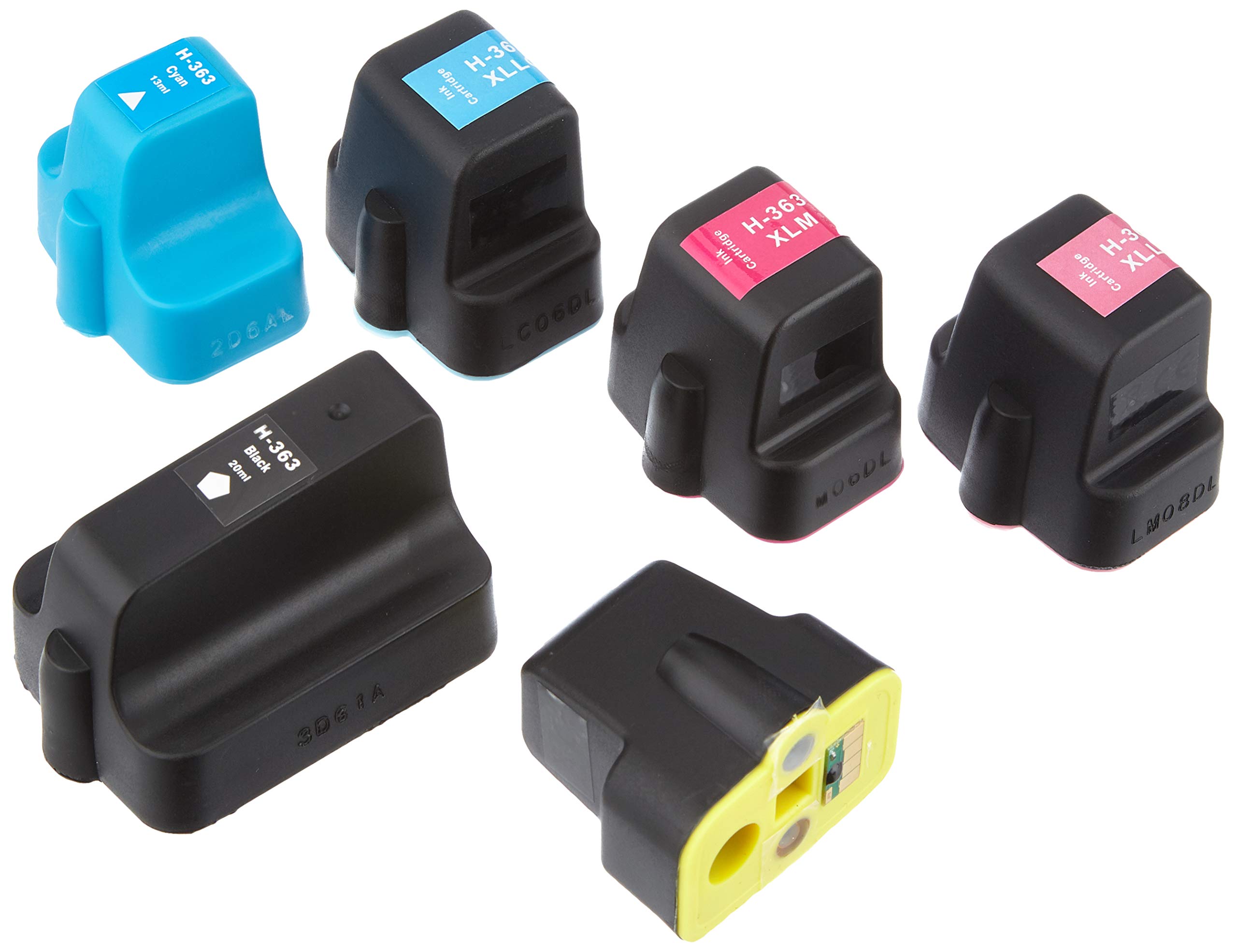 6-Pack High-Yield HP 363 Compatible Ink Cartridges - Black/Cyan/Magenta/Yellow for HP Photosmart Printers | Non-OEM Replacement | Perfect for Home Office Printing, School Projects & Photo Printing