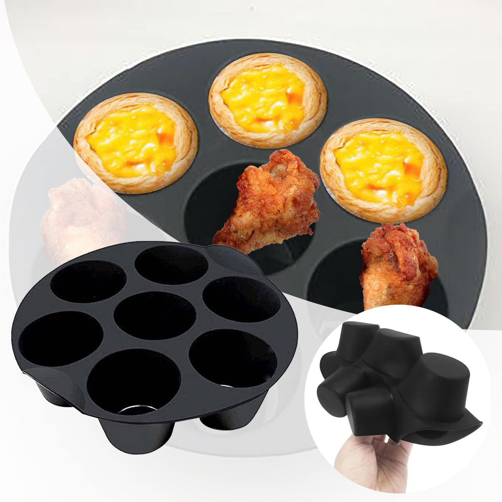 Non-Stick Silicone Air Fryer Baking Mat - Reusable Oil Absorption Pad, Round Food Tray for Air Fryer Accessories - Perfect for Roasting, Baking, and Frying Chicken Wings, Vegetables, and Snacks