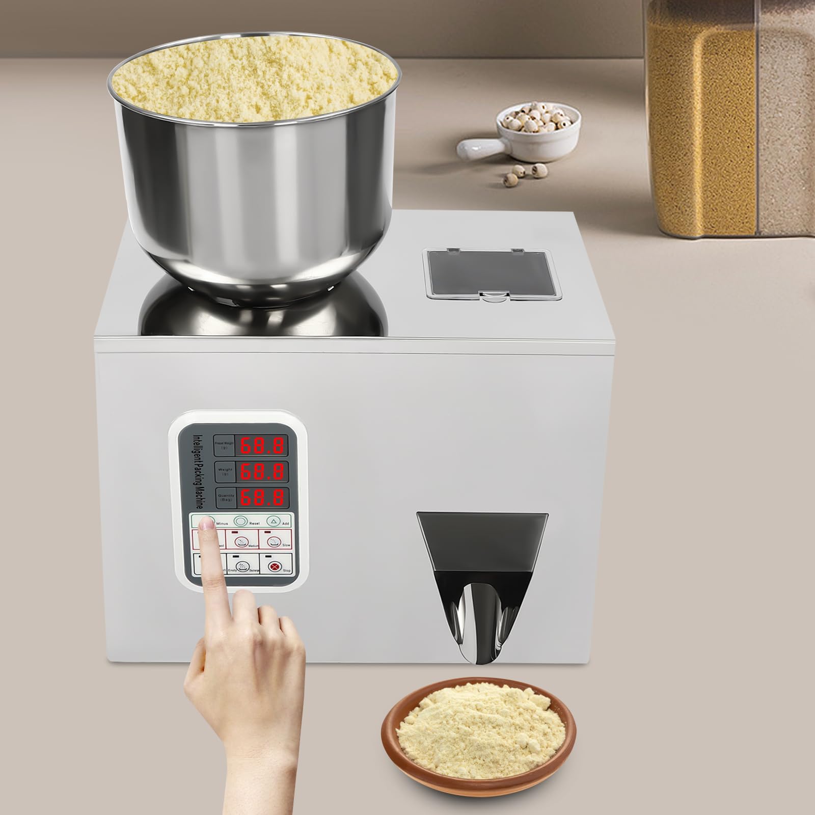 Automatic Powder Filling Machine 1-100g | Precision Powder & Granule Dispenser for Bottles & Bags | Perfect for Beans, Seeds, Grains, Tea & Granular Products | Ideal for Home, Commercial & Industrial Packaging