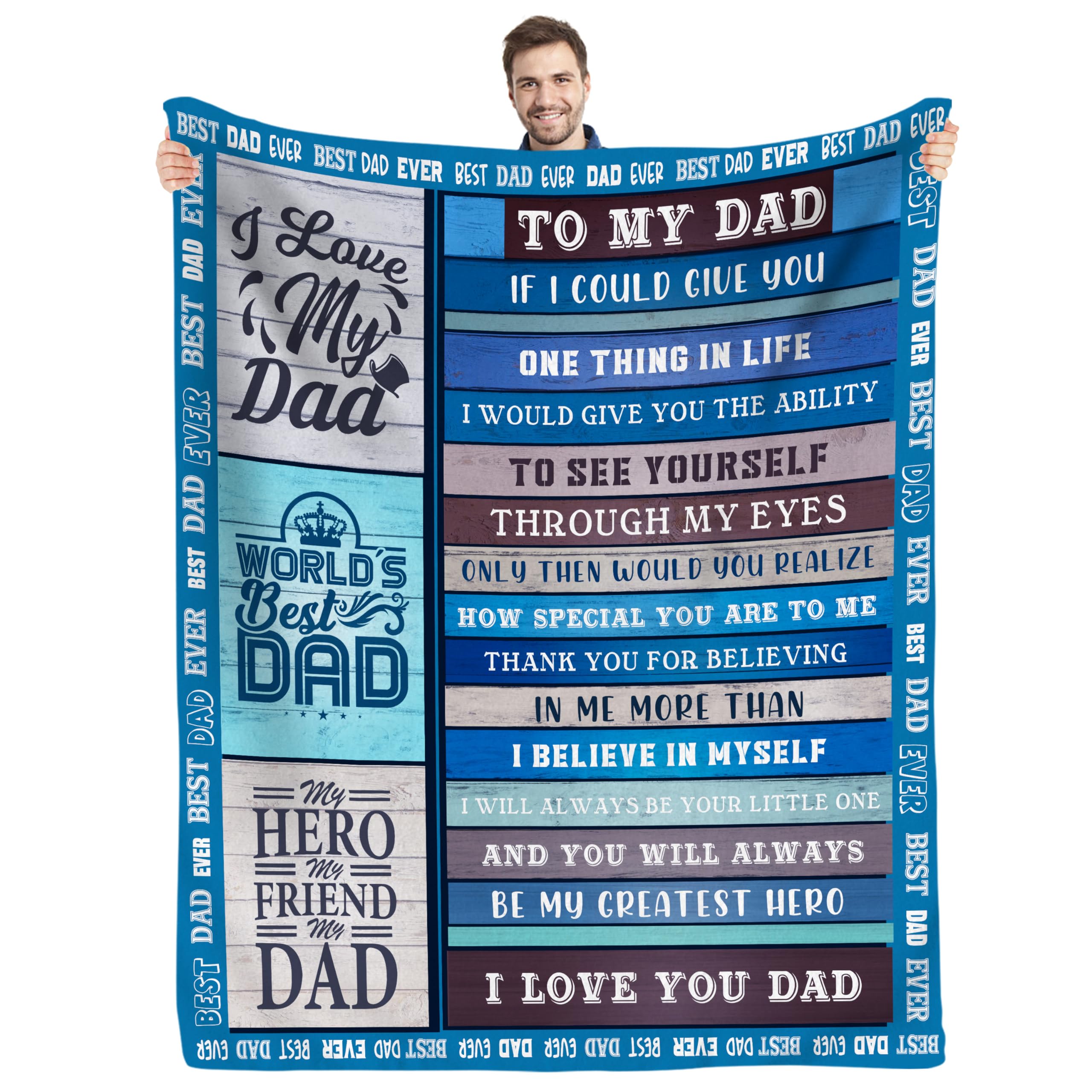 World's Best Dad Personalized Throw Blanket 60