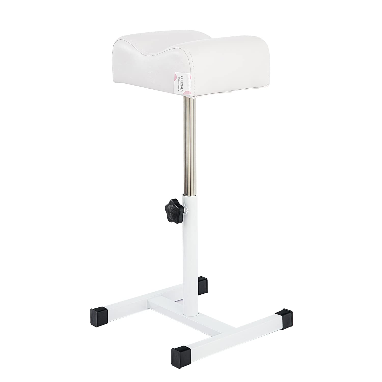 Adjustable Pedicure Footrest Stand for SPA & Salon - Non-Slip Beauty Stool with Height Adjustment - Perfect for Home Pedicures & Professional Nail Technicians - White