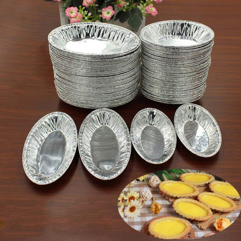 **Hemoton 250pcs Disposable Foil Baking Cups - Round Egg Tart Molds, Muffin & Cupcake Liners, Metallic Cookie & Pudding Pans for Baking, Desserts, and Party Treats**