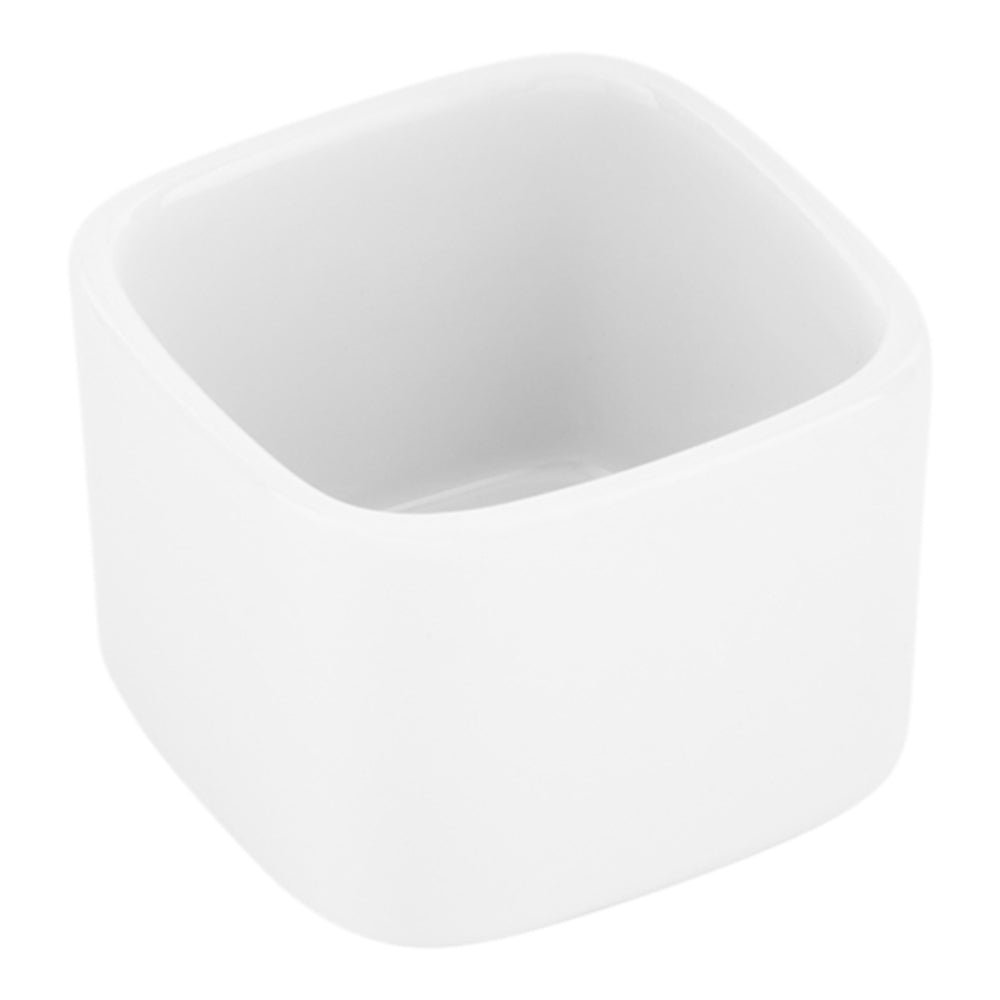 5 oz Square White Porcelain Coffee Cups - Set of 10 Medium Quadratto Mugs (2.25